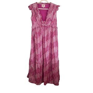 Banjanan Floral Dress Pink M Feminine Cottage Preppy Resort Ruffle Coquette Chic